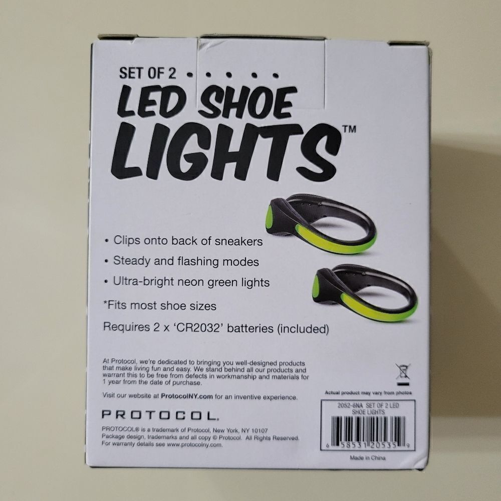 Protocol LED Shoe Heel Clips Jogging Flashing Night Cycling Safety - Picture 2 of 11